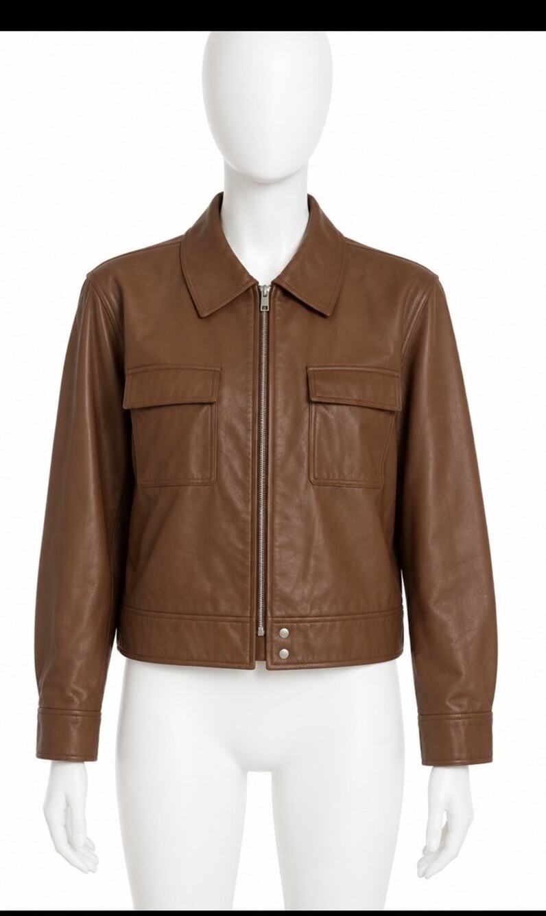Lord And Taylor Vintage Bomber Fine Leather Jacket Patch Pockets Med Deadstock